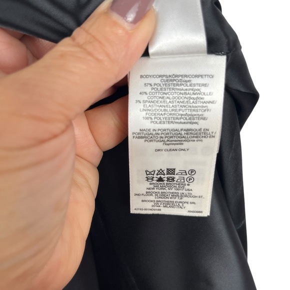 NWT BROOKS BROTHERS Women's Navy Blue Geometric Pattern Sheath Midi Dress 10 - Picture 11 of 13